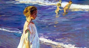 niña en la playa de Sorolla